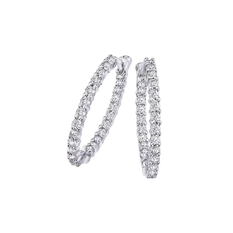 Hoop earrings with textured gold for a refined and sophisticated aesthetic-Roberto Coin Perfect Diamond Hoops Earrings