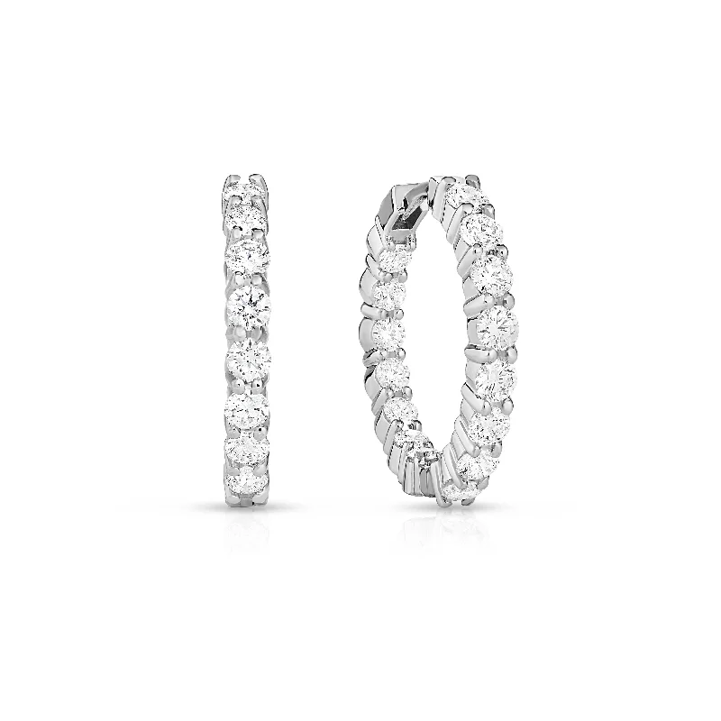 Best hoop earrings with custom engravings for a personalized and meaningful gift-Roberto Coin Perfect Diamond Hoops Small Inside Outside Diamond Hoop Earrings