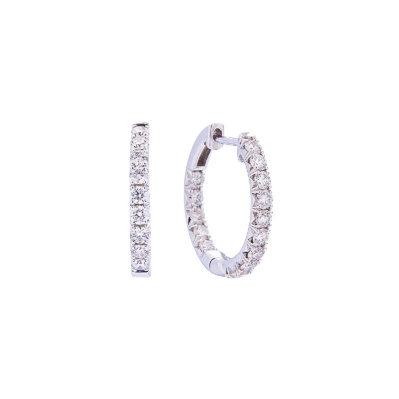 Hoop earrings with cut-out designs for a creative and lightweight effect-Sabel Collection Diamond Hoop Earrings in 1.00cttw