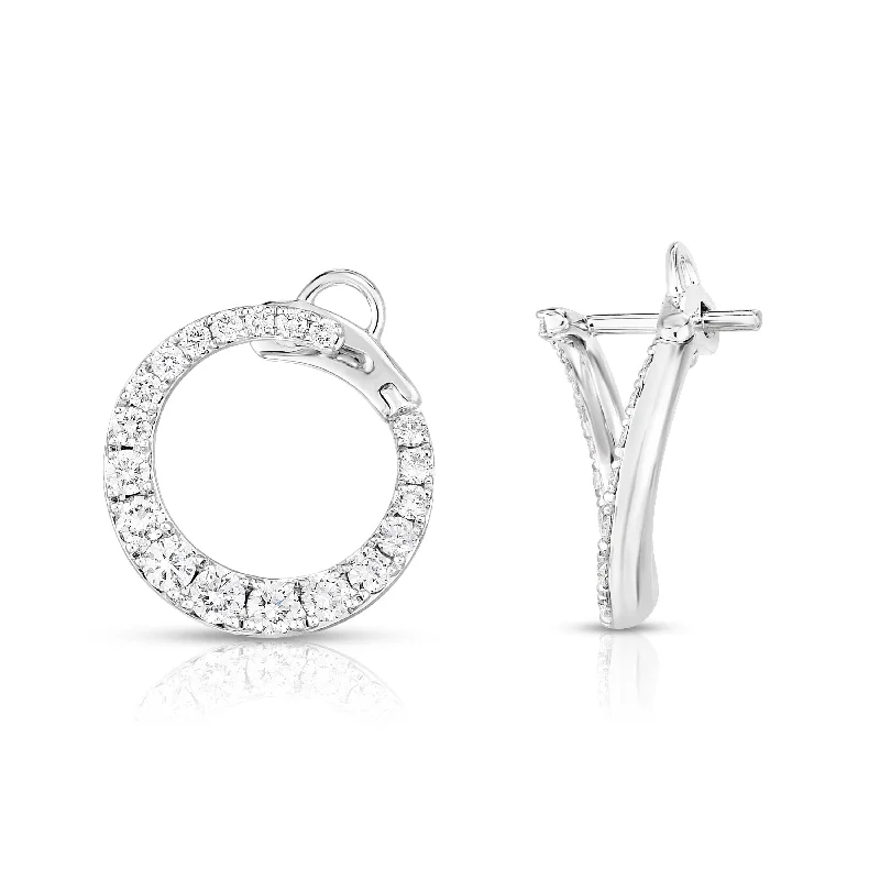 Hoop earrings with a chunky design for a bold and trendy statement-Sabel Collection 14K White Gold Diamond Open Circle Earrings