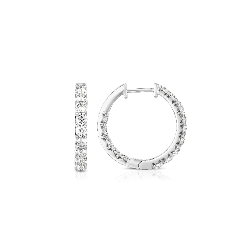 Best hoop earrings with turquoise stones for a bohemian-inspired vibe-Sabel Collection Diamond Hoop Earrings in 2.00cttw