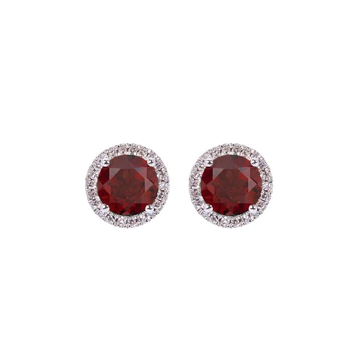 Best hoop earrings with crescent-shaped designs for a bold, moon-inspired style-Sabel Collection Birthstone and Diamond Halo Earrings