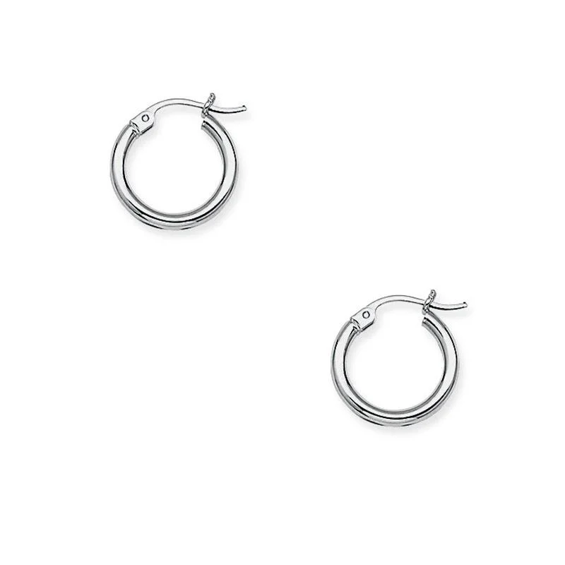 Best hoop earrings with geometric cuts for a sharp, modern appeal-Sabel Everyday Collection 14K Gold 15mm Polished Hoop Earrings