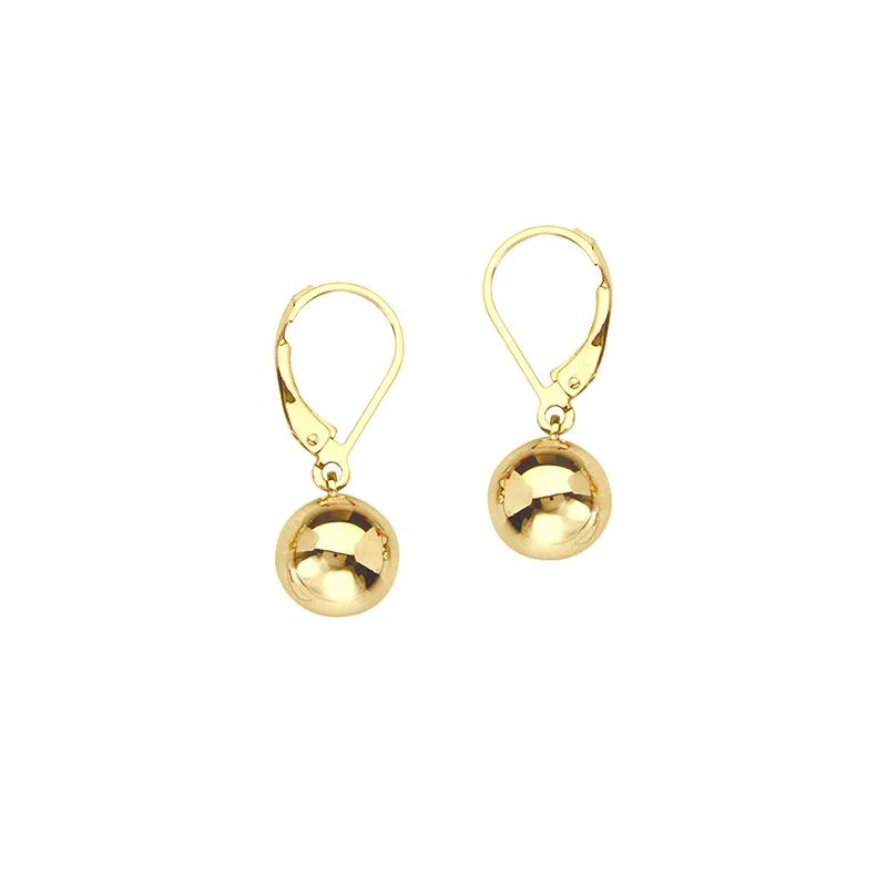 Hoop earrings with a chunky design for a bold and trendy statement-Sabel Everyday Collection Ball Dangle Earrings in 14K Yellow Gold