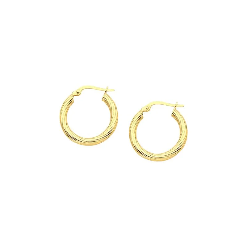 Best hoop earrings with crescent-shaped designs for a bold, moon-inspired style-Sabel Everyday Collection 14K Yellow Gold Small Spiral Hoop Earrings