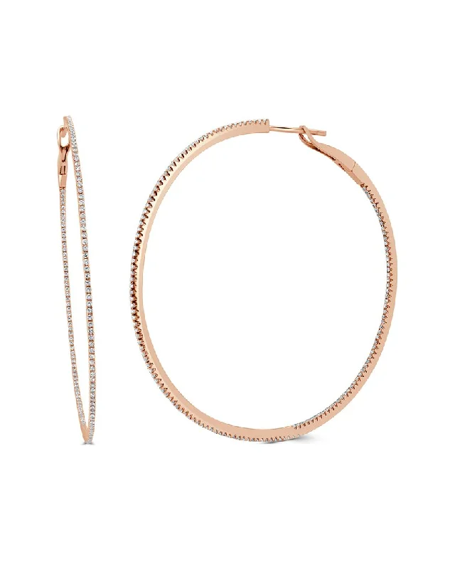 Best hoop earrings with geometric hexagon shapes for a modern, angular look-Sabrina Designs 14K Rose Gold 0.81 ct. tw. Diamond Hoops