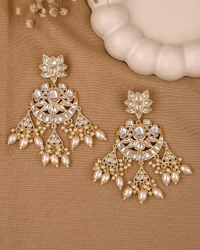 Best hoop earrings with textured silver for a rustic and organic finish-Shipra Kundan Danglers