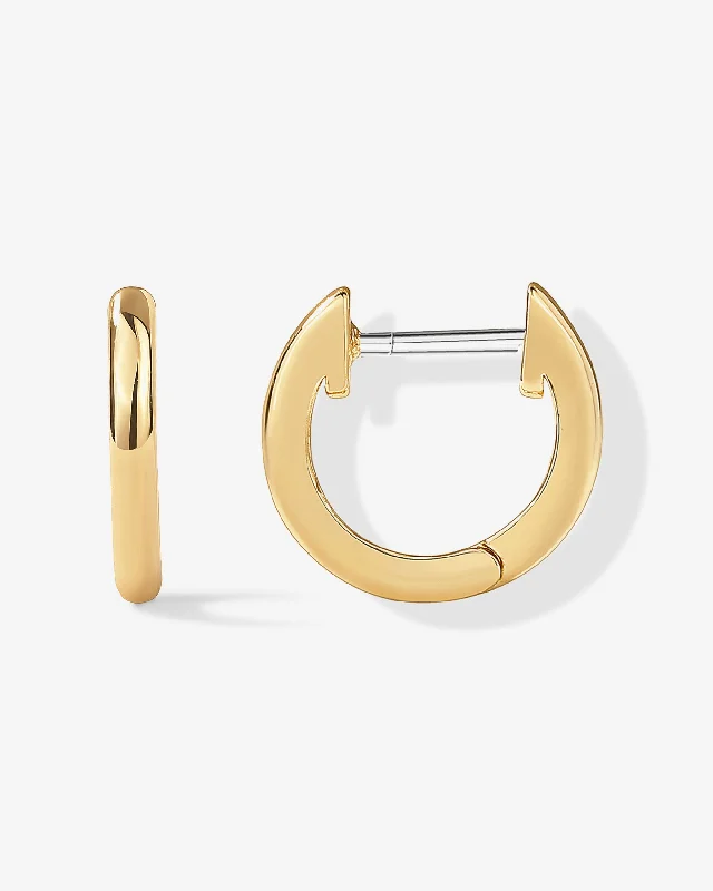 Hoop earrings with a chunky design for a bold and trendy statement-Solid 14k Mini Huggies