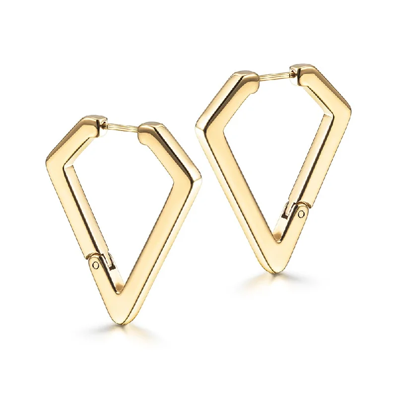 Best hoop earrings with minimalist designs for a clean and modern aesthetic-V Earrings