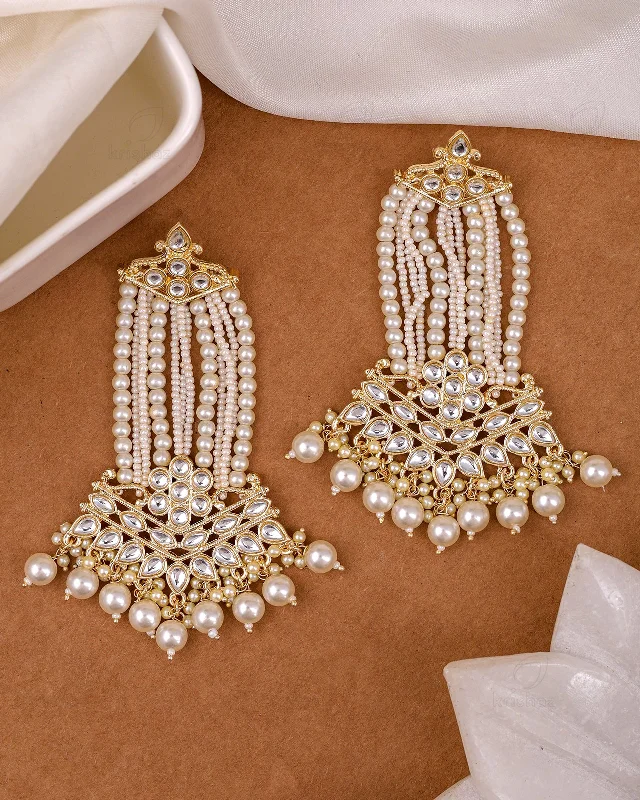 Medium hoop earrings for an everyday look with the perfect balance of style-Vedika Kundan Danglers