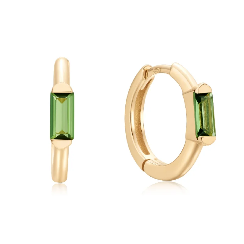 Best hoop earrings with cubic zirconia for a budget-friendly, dazzling look-Vert Solid Gold Huggie Earrings