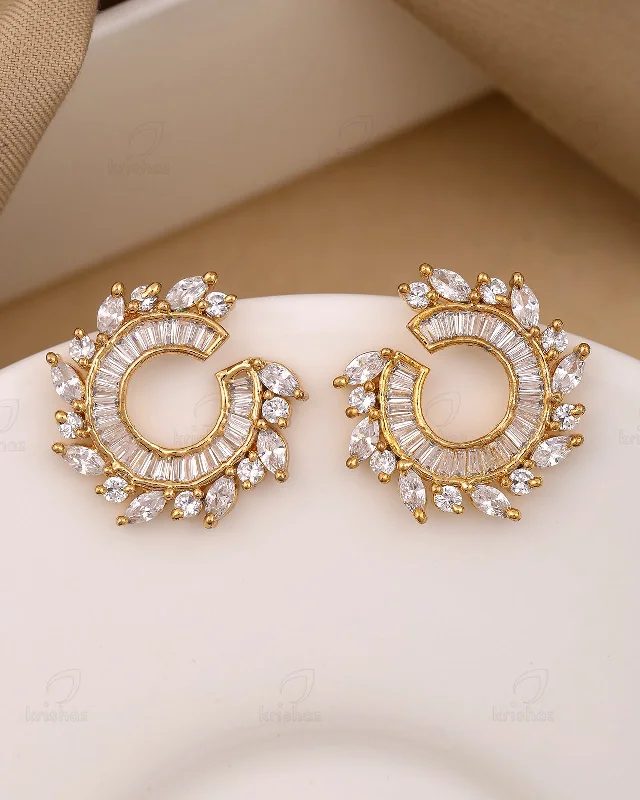 Hoop earrings with diamond-cut surfaces for added sparkle and shine-Ziba Mini Cz Studs