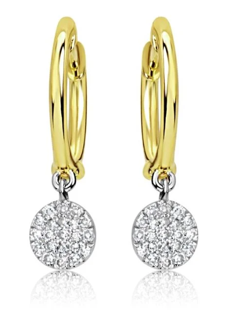 Best necklaces and pendants with vintage lockets for a nostalgic, sentimental look-14TT Pave Diamond Drop on Polished Hoops