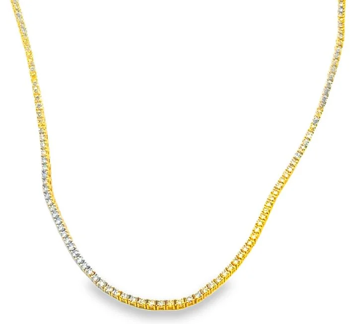 Necklaces and pendants with crescent moon designs for a celestial and mystical feel-14Y Round Diamond Line Necklace 18"