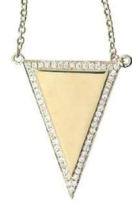 Elegant necklaces and pendants with gold chains for a chic, timeless appearance-14Y Triangle Plate Diamond Necklace