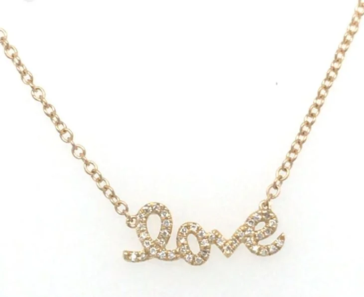 Beautiful necklaces and pendants with butterfly motifs for a whimsical style-Ayash Gems- 18Y Cursive "Love" 16-18" Necklace