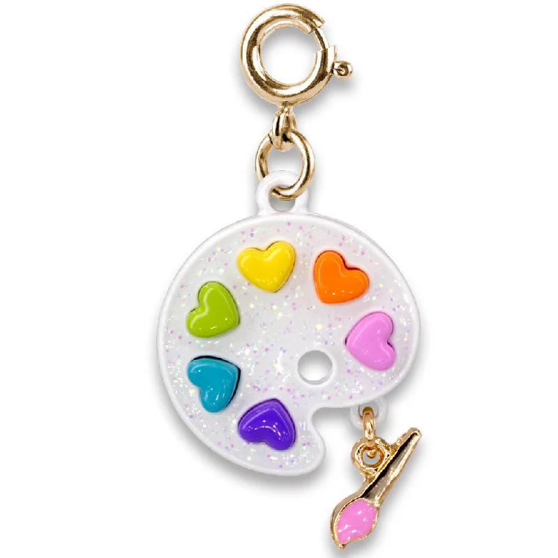 Necklaces and pendants with custom engravings for a personal, meaningful gift-Charm It! - Gold Paint Palette Charm