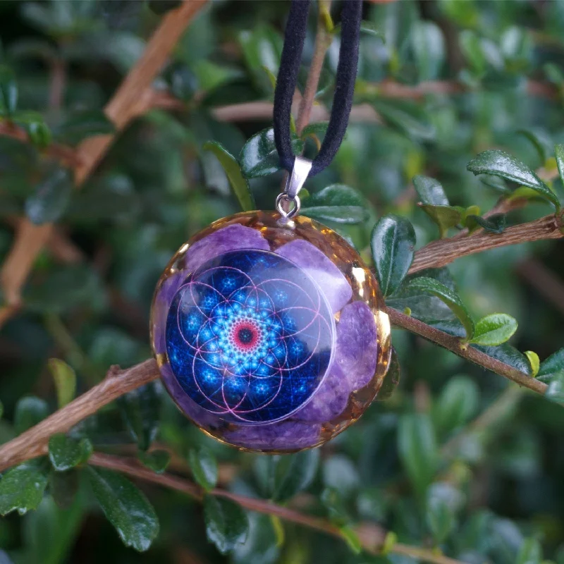 Stunning necklaces and pendants with aquamarine stones for a serene effect-Divine Metamorphosis Orgone Necklace