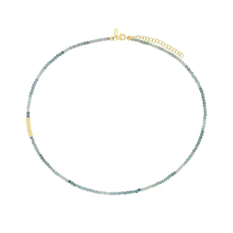 Best necklaces and pendants with silver chains for a sleek, timeless look-Ombre Tourmaline Birthstone Bead Necklace - 16"