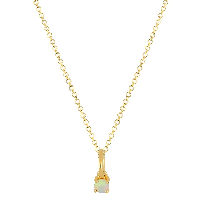 Beautiful necklaces and pendants with butterfly motifs for a whimsical style-Opal Birthstone Necklace - Yellow Gold