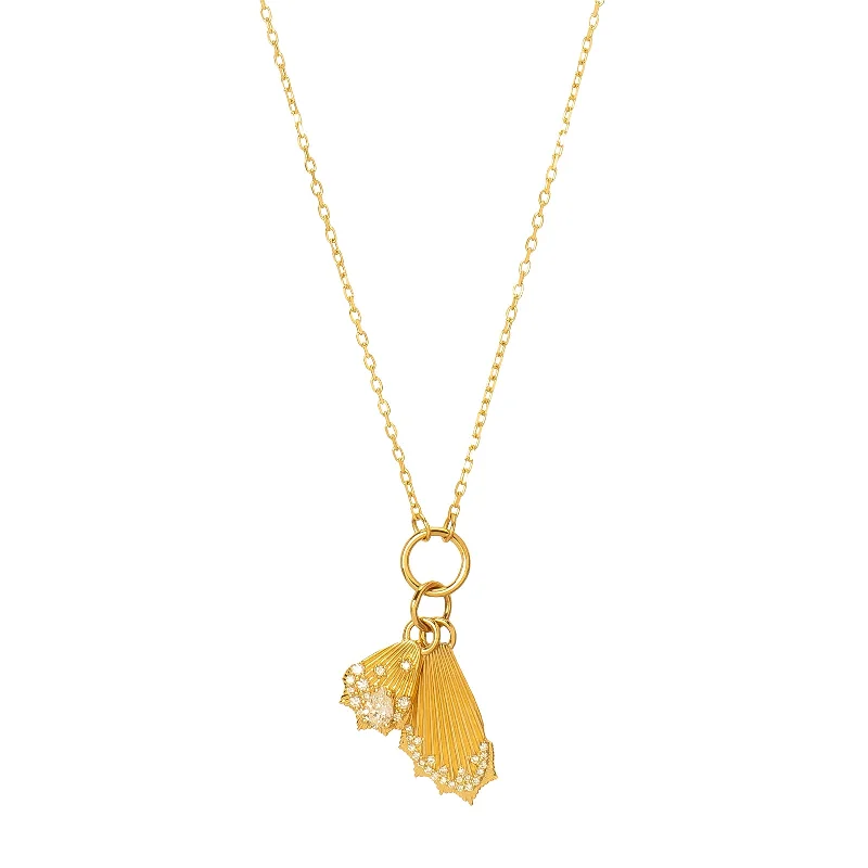 Necklaces and pendants with leaf-shaped designs for an earthy, organic feel-Mini Encrusted Butterfly Wings Medallion Necklace