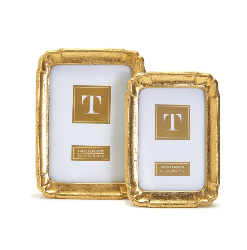 Necklaces and pendants with engraved messages for a deeply personal, sentimental gift-Gold Leaf Frame