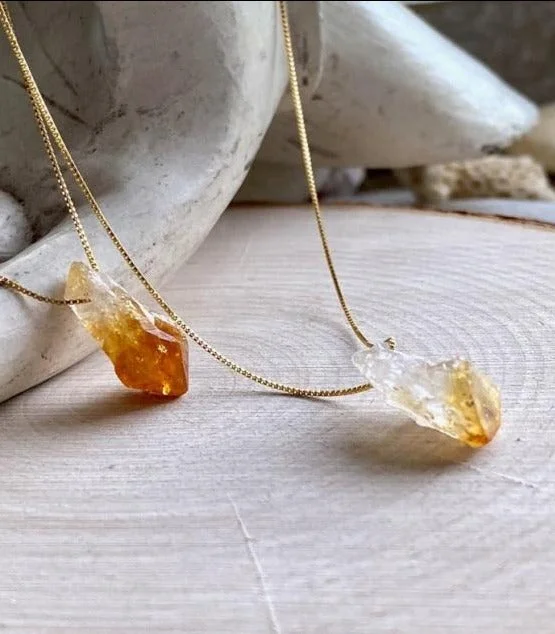 Best necklaces and pendants for everyday wear with minimalist designs-Golden Abundance Raw Citrine Necklace