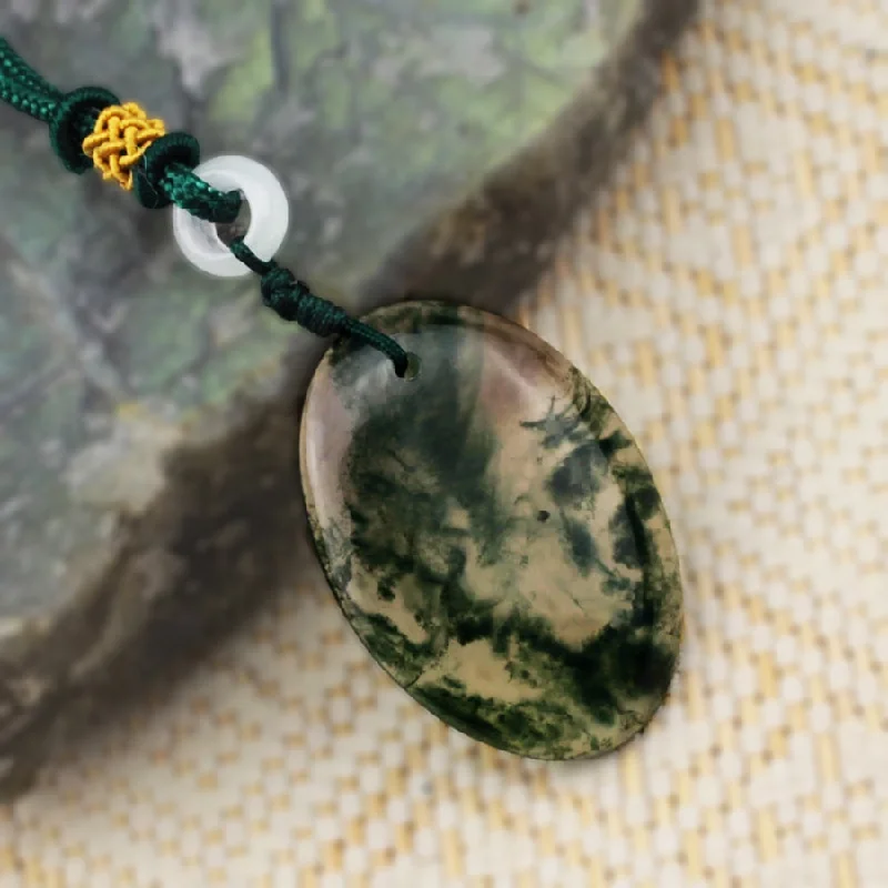 Elegant necklaces and pendants with infinity symbols for timeless designs-Green Spirit Moss Agate Necklace