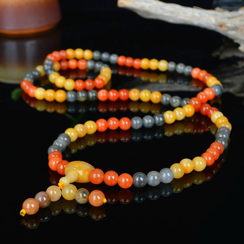 Necklaces and pendants with infinity love symbols for an eternal, romantic gesture-Handmade Natural Jade 108 Mala