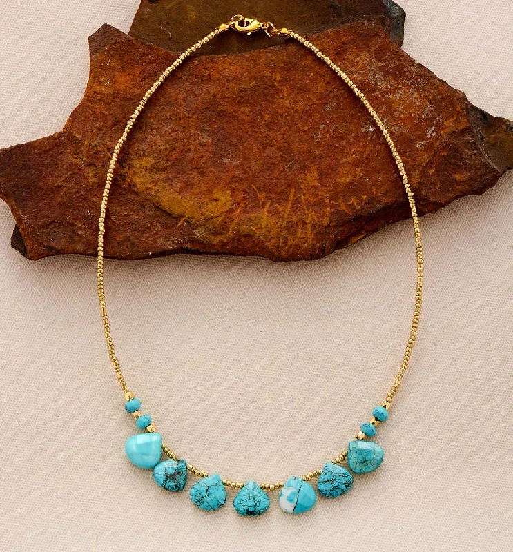 Best necklaces and pendants with turquoise stones for a vibrant boho-chic look-Heart Centered Turquoise Necklace