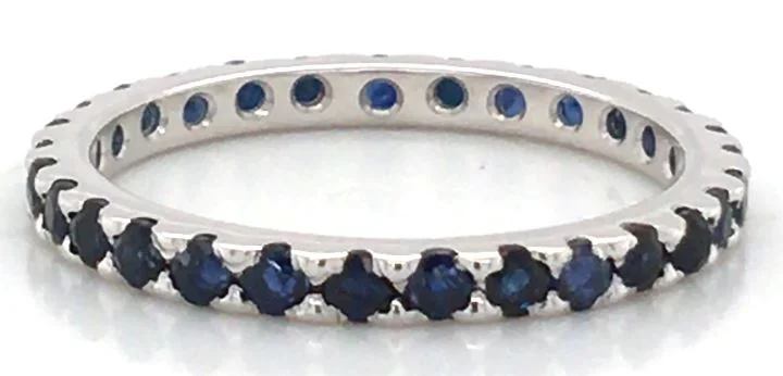 Stunning necklaces and pendants with sapphire gemstones for a luxurious blue hue-Jewelry Artisans 14W Sapphire Eternity Band 1ctw