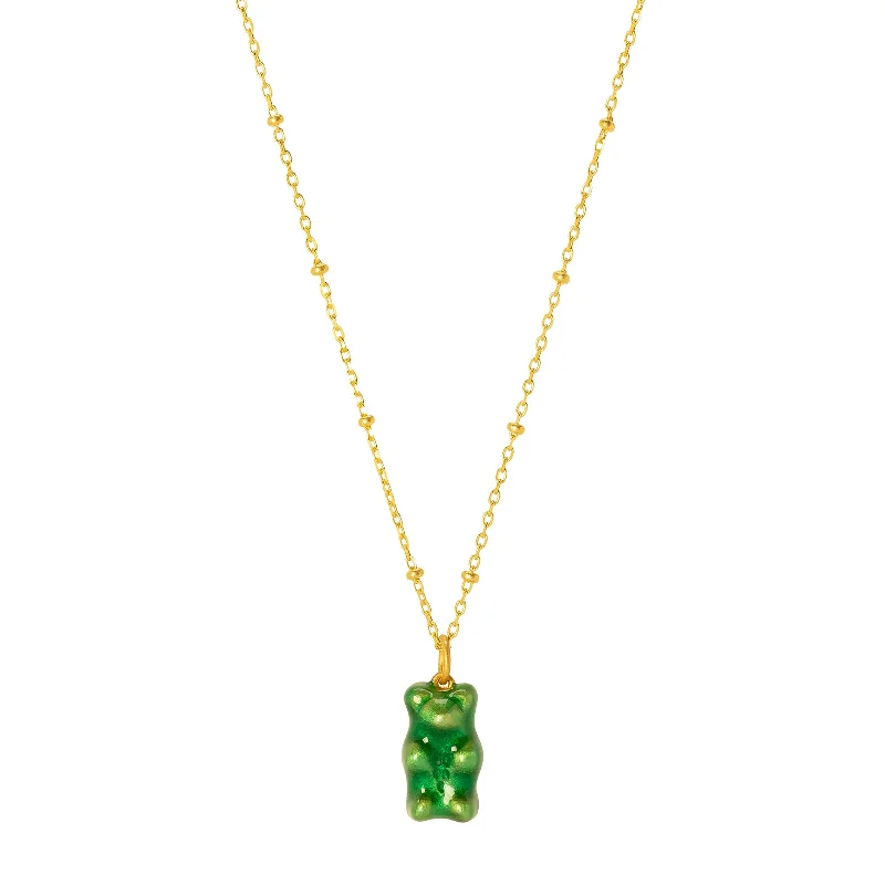 Best necklaces and pendants with layered designs for a chic, stacked look-Mini Gummy Pendant Necklace - Mint & Dotted Gold