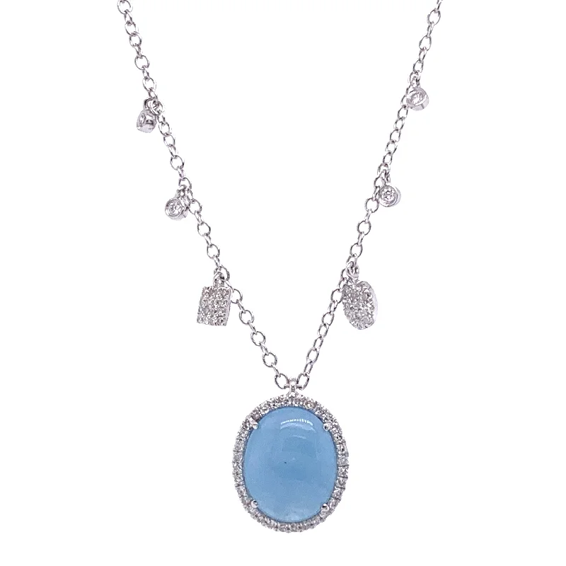 Best necklaces and pendants for everyday wear with minimalist designs-Meira T | Aquamarine and Diamond Necklace