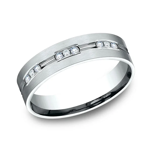 Necklaces and pendants with matching rings for a coordinated set of jewelry-Comfort-Fit Diamond Wedding Band