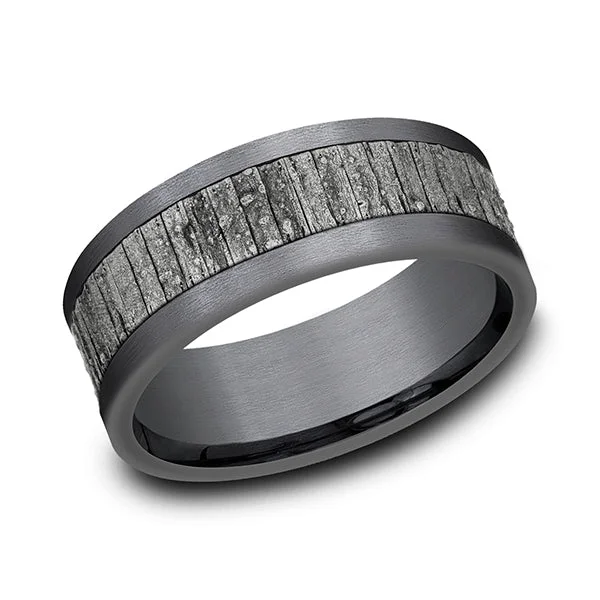 Elegant necklaces and pendants with onyx stones for a sleek, polished look-Ammara Stone Comfort-fit Design Wedding Band