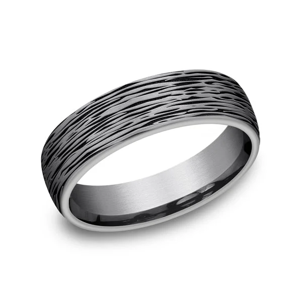 Stylish necklaces and pendants with diamonds for a glamorous and elegant look-Grey Tantalum Comfort-fit wedding band