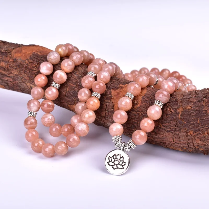 Beautiful necklaces and pendants with natural stones for an earthy, organic vibe-Moment Of Truth Sunstone Mala