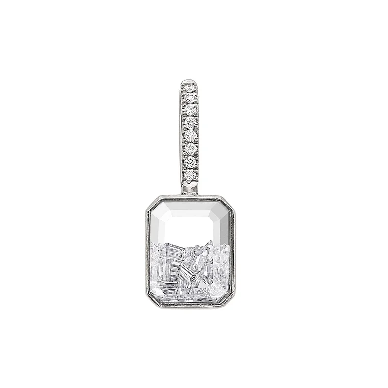 Best necklaces and pendants with heart-shaped lockets for a sentimental keepsake-Naipes Emerald Cut Gem Charm