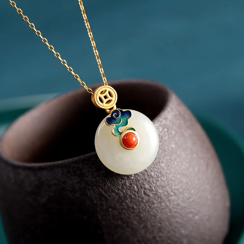 Necklaces and pendants with leaf-shaped designs for an earthy, organic feel-Nature’s Peace White Jade Necklace