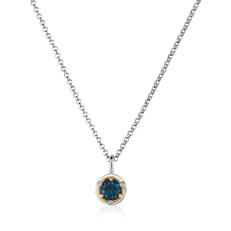 Best necklaces and pendants with turquoise stones for a vibrant boho-chic look-Petite London Blue Topaz Necklace with 18k Gold Vermeil