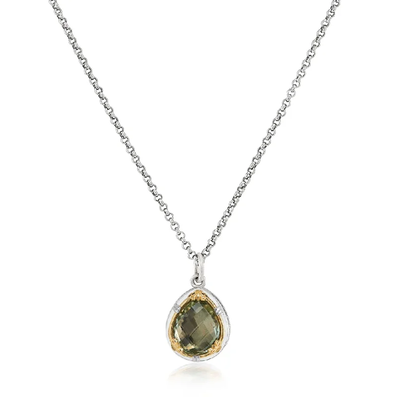 Best necklaces and pendants with emerald gemstones for a rich, sophisticated design-Petite Teardrop Green Amethyst Necklace with 18k Gold Vermeil