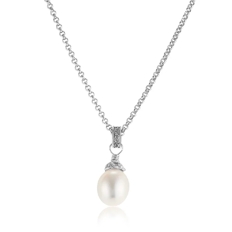 Best necklaces and pendants with gemstone clusters for a bold and colorful effect-Large Pearl Teardrop Necklace