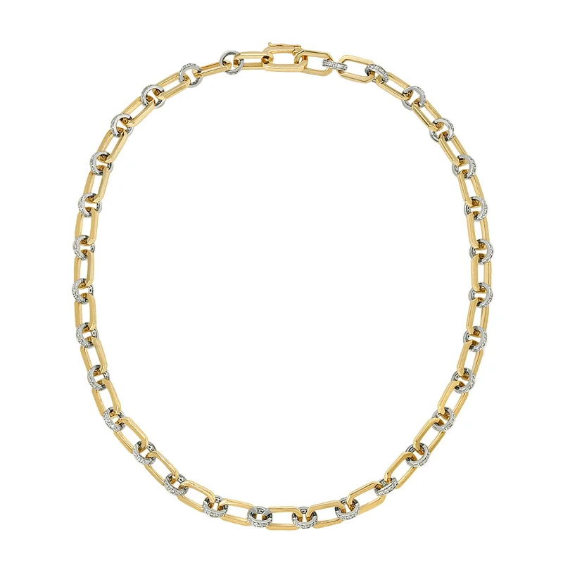 Best necklaces and pendants with silver chains for a sleek, timeless look-Octagon Link Chain Necklace