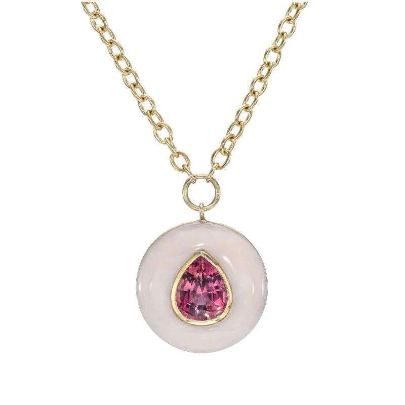 Necklaces and pendants with engraved messages for a deeply personal, sentimental gift-One-Of-A-Kind Pink Tourmaline Lollipop Pendant Necklace