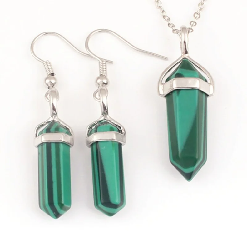 Best necklaces and pendants with crystal accents for a sparkling and elegant style-Spiritual Guidance Malachite Jewelry Set