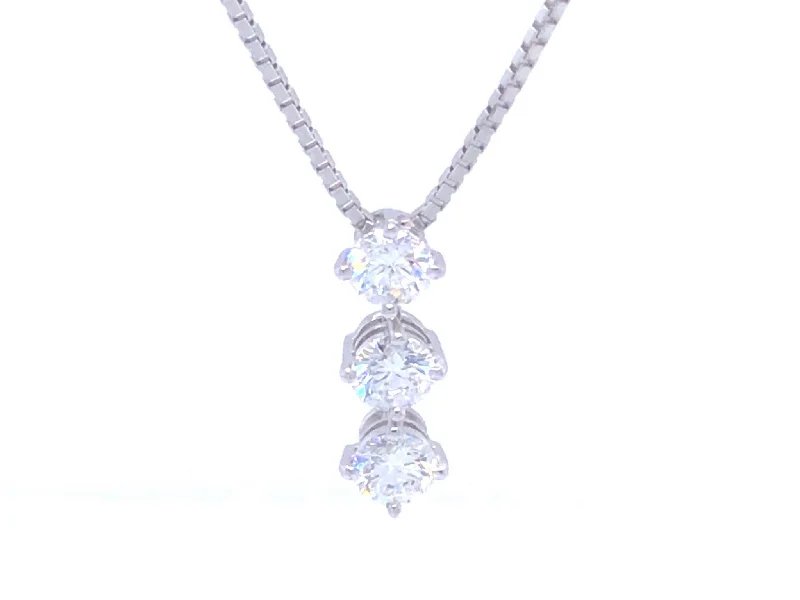 Beautiful necklaces and pendants with gemstone teardrops for an elegant effect-Trilogy 3 Diamond Drop Necklace in Platinum