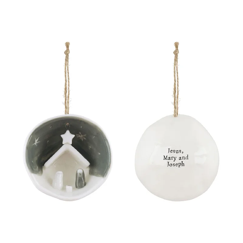 Best necklaces and pendants with crystal accents for a sparkling and elegant style-Two's Company - Nativity Half Circle Porcelain Ornament