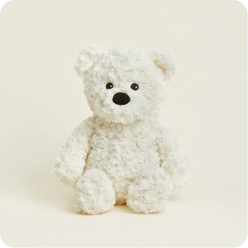 Necklaces and pendants with sun and moon motifs for a celestial-inspired design-Warmies Cream Curly Bear Stuffed Animal